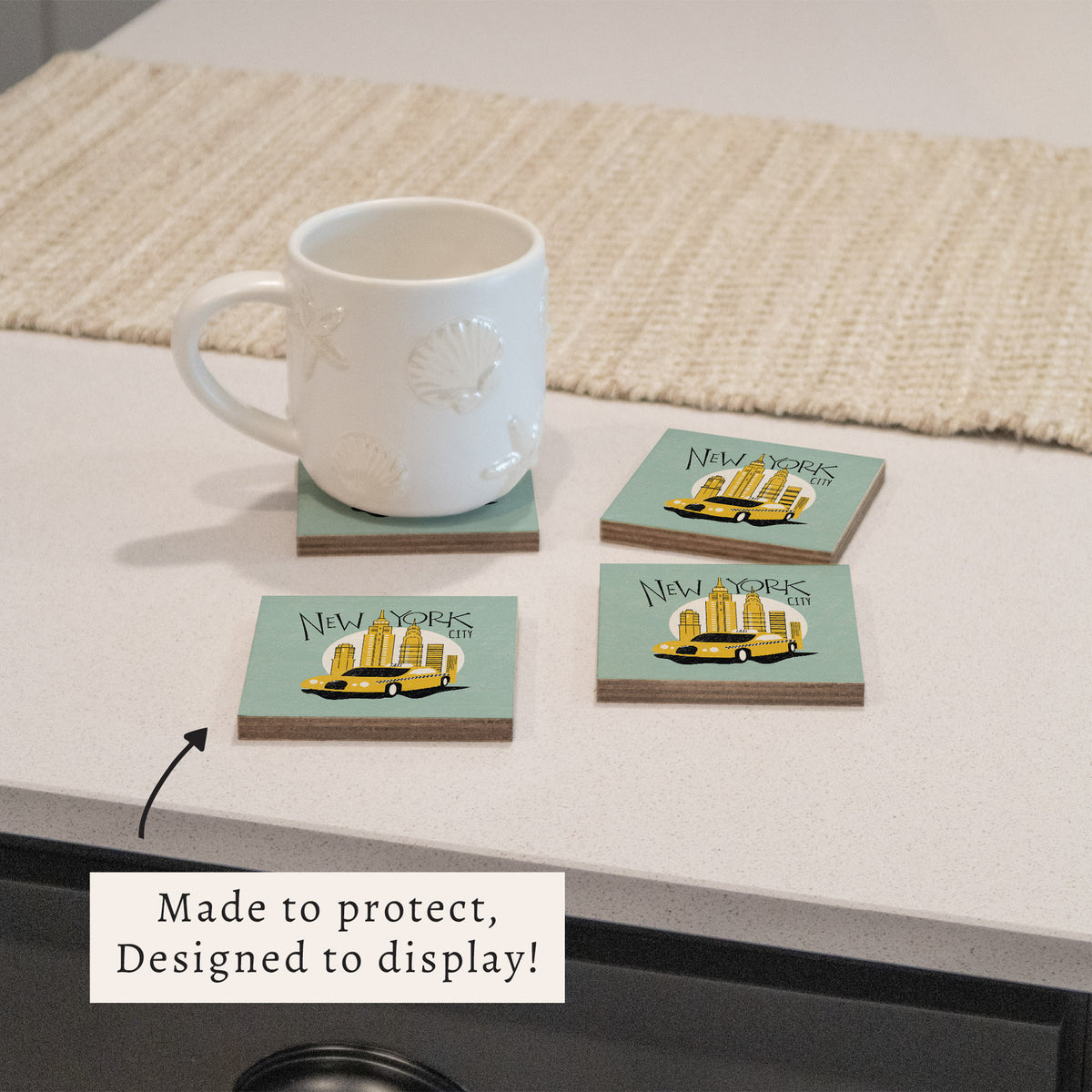New York City Taxi Coaster Set