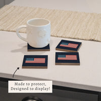 American Flag Printed Needlepoint Coaster Set
