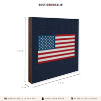 American Flag Printed Needlepoint Coaster Set