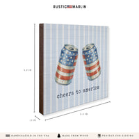 American Flag Beer Cans Coaster Set