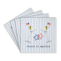 American Flag Martinis Coaster Set
