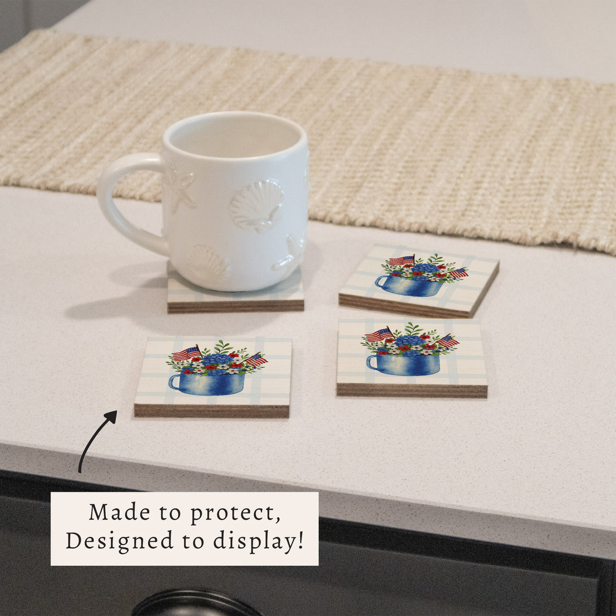 American Bloom Mug Coaster Set