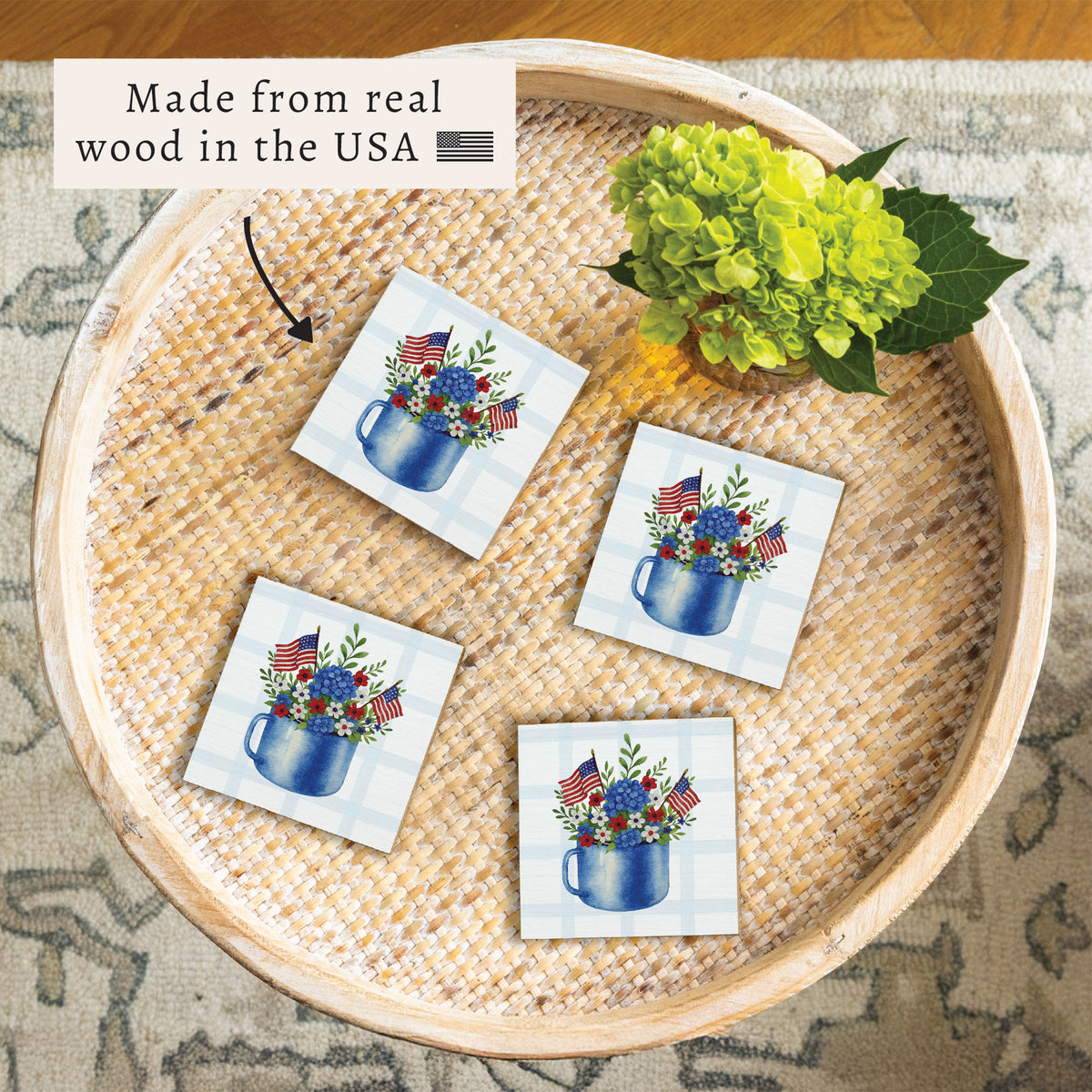 American Bloom Mug Coaster Set