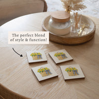 Daffodil Basket Coaster Set