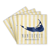 Nantucket Yellow Stripes Coaster Set