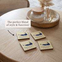 Nantucket Yellow Stripes Coaster Set