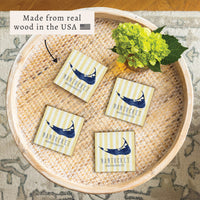 Nantucket Yellow Stripes Coaster Set