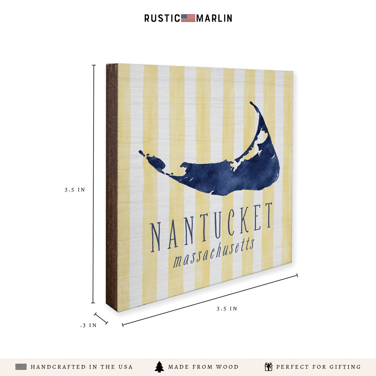 Nantucket Yellow Stripes Coaster Set