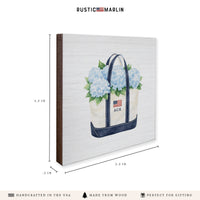 Hydrangea Ack Flag Boat Tote Coaster Set