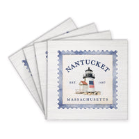 Nantucket Brant Point Lighthouse Stamp Coaster Set