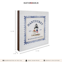 Nantucket Brant Point Lighthouse Stamp Coaster Set