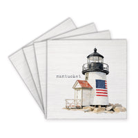 Brant Point Lighthouse Flag Coaster Set