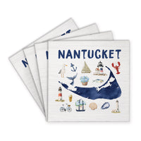 Nantucket Map Icons Coaster Set