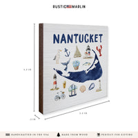Nantucket Map Icons Coaster Set