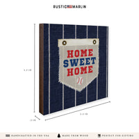 Home Sweet Home Blue Stripes Coaster