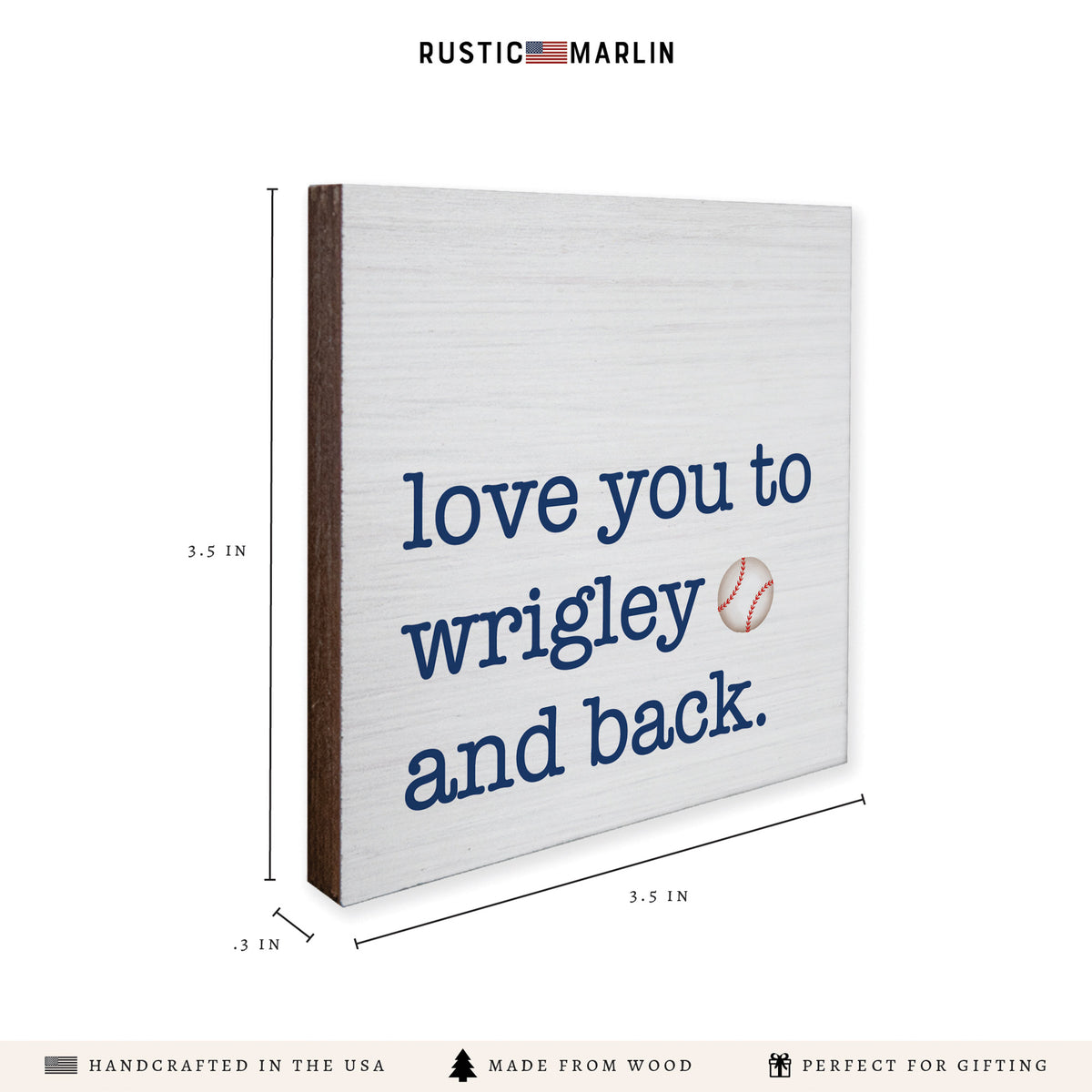 Love You To Wrigley Baseball Coaster