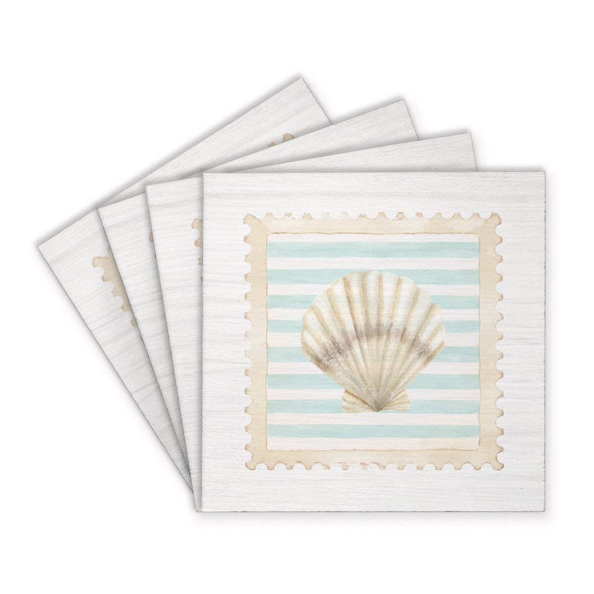 Shell Stamp Coaster Set