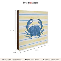 Blue Crab Stripe Coaster Set