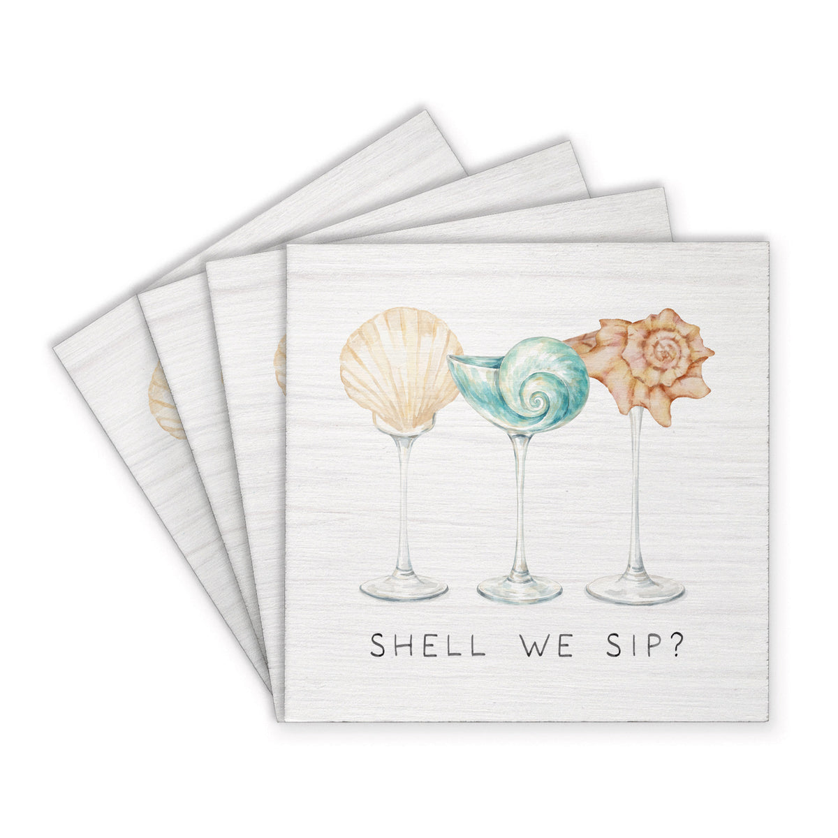 Shell We Sip? Coaster Set
