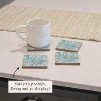Narragansett Bay Chart Map Coaster Set