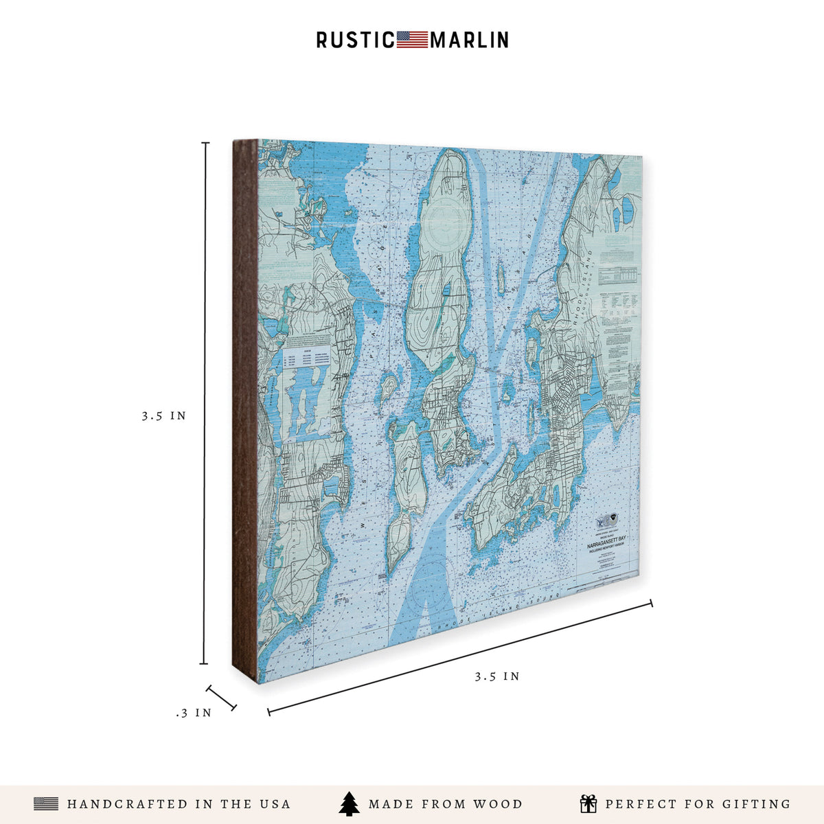 Narragansett Bay Chart Map Coaster Set
