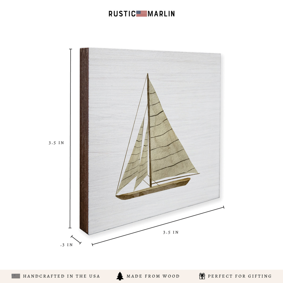 Striped Sailboat Coaster Set