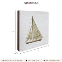 Striped Sailboat Coaster Set