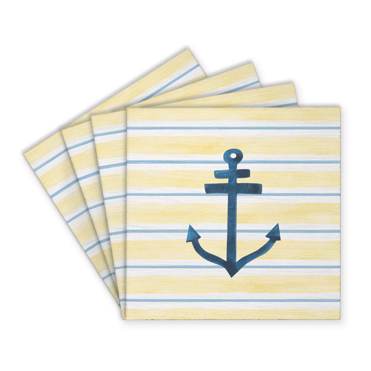 Anchor Stripe Coaster Set