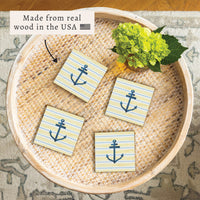 Anchor Stripe Coaster Set