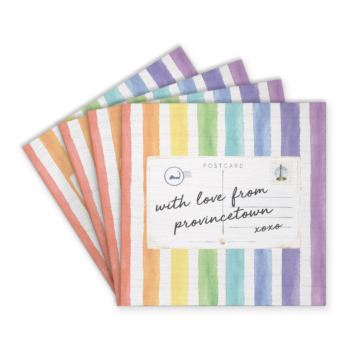 Provincetown Pride Postcard Coaster Set