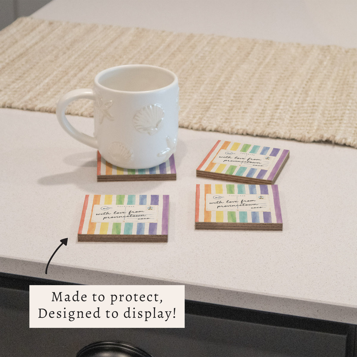 Provincetown Pride Postcard Coaster Set