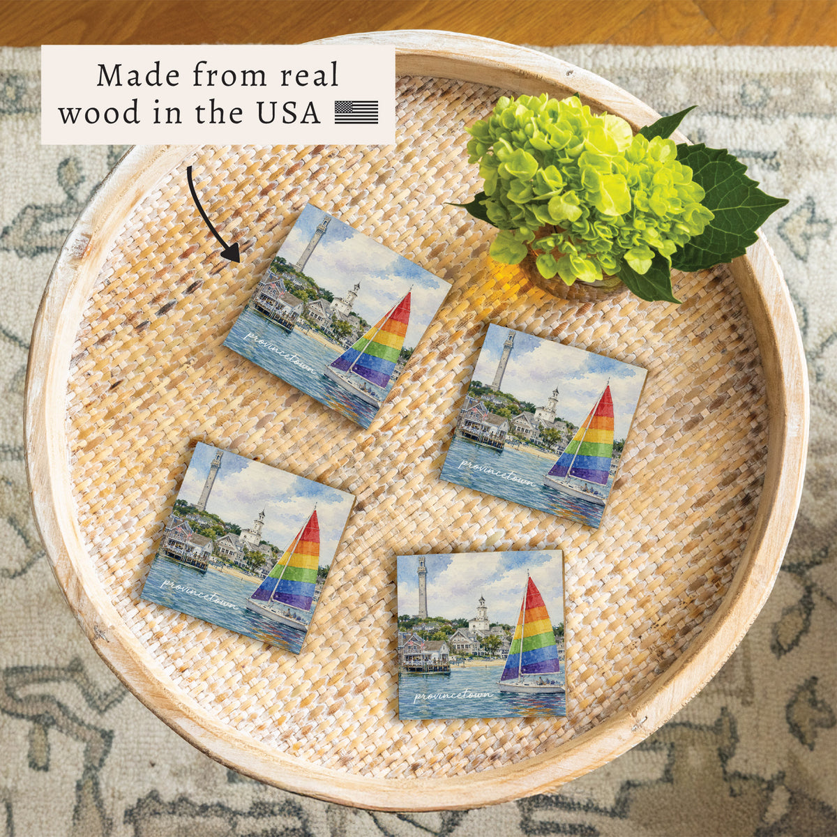 Provincetown Pride Sailboat  Coaster Set