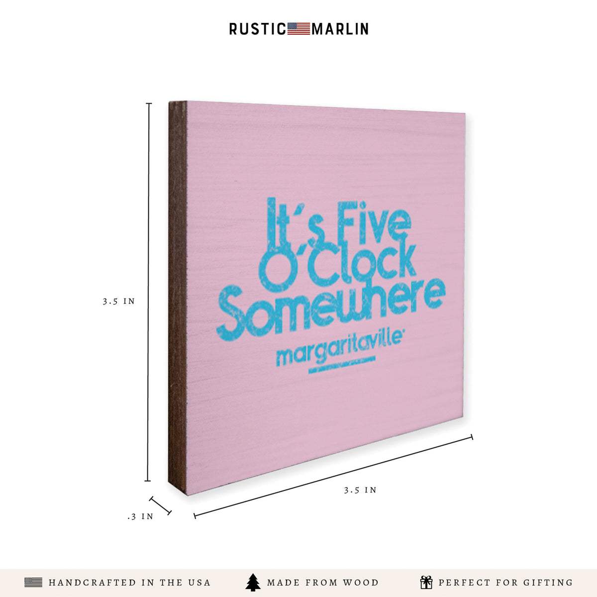 *It’s 5 O’Clock Somewhere Pink Coaster Set