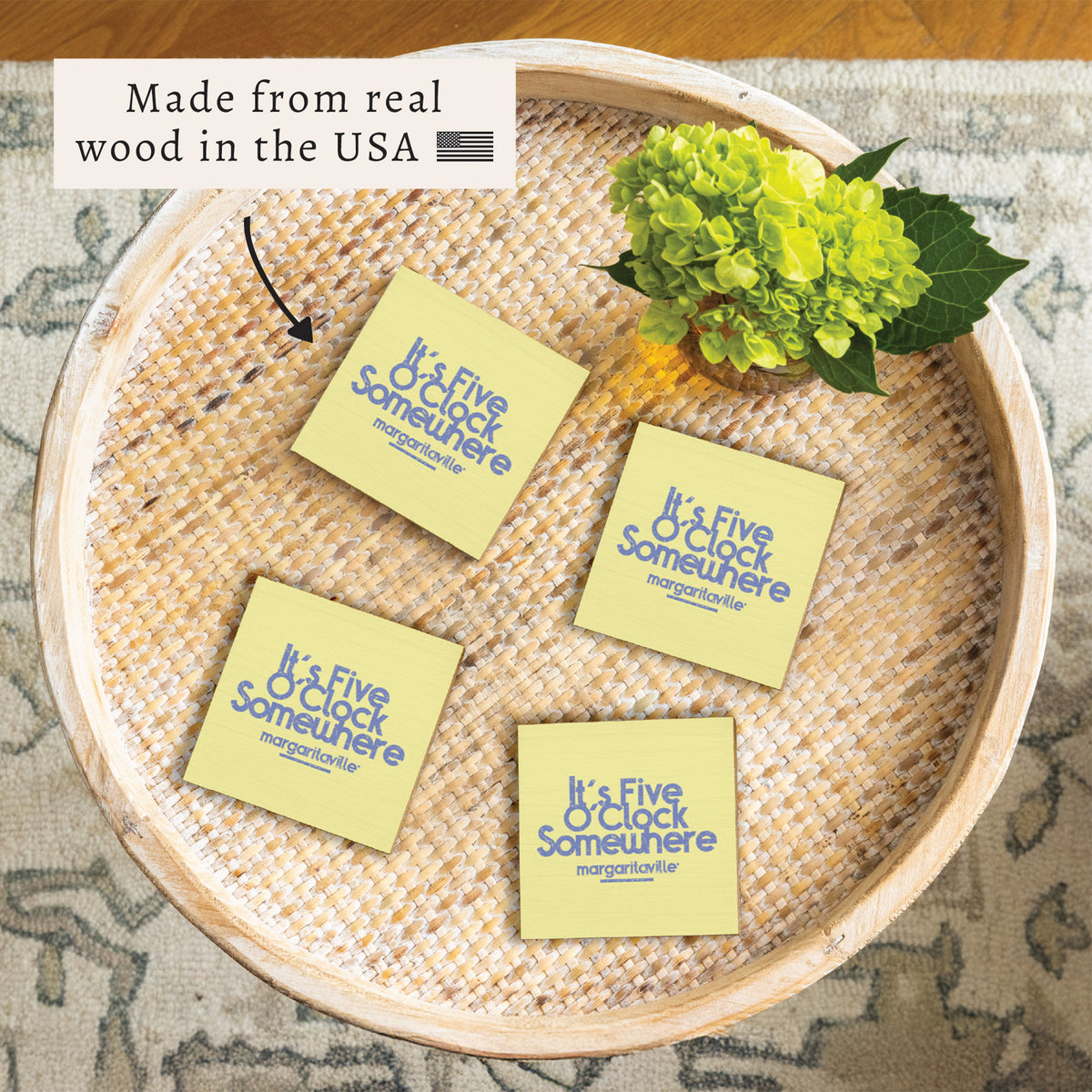 *It’s 5 O’Clock Somewhere Yellow Coaster Set