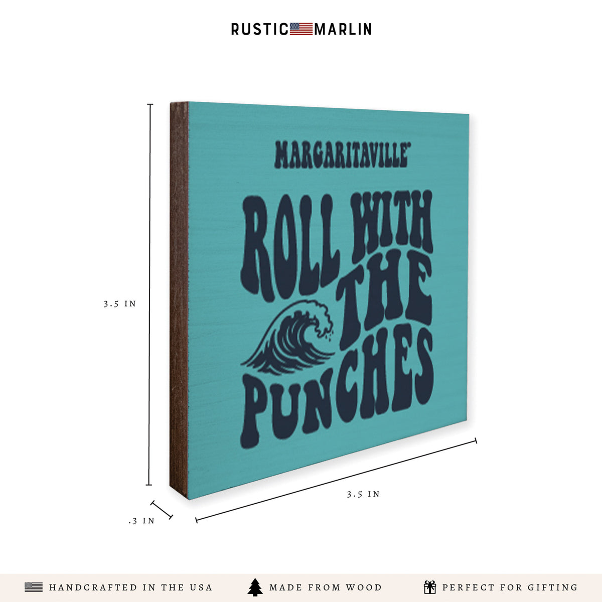 *Roll With The Punches Teal Coaster Set
