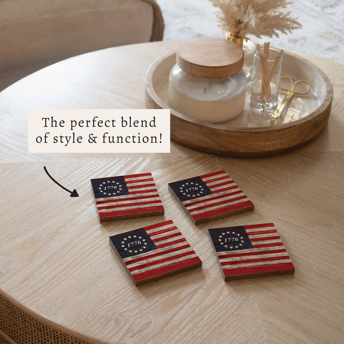 FOV 1776 Flag Coaster Set
