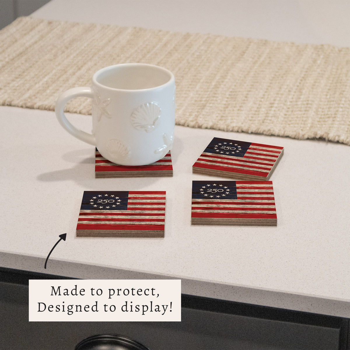 FOV Freedom 250 Flag Coaster Set