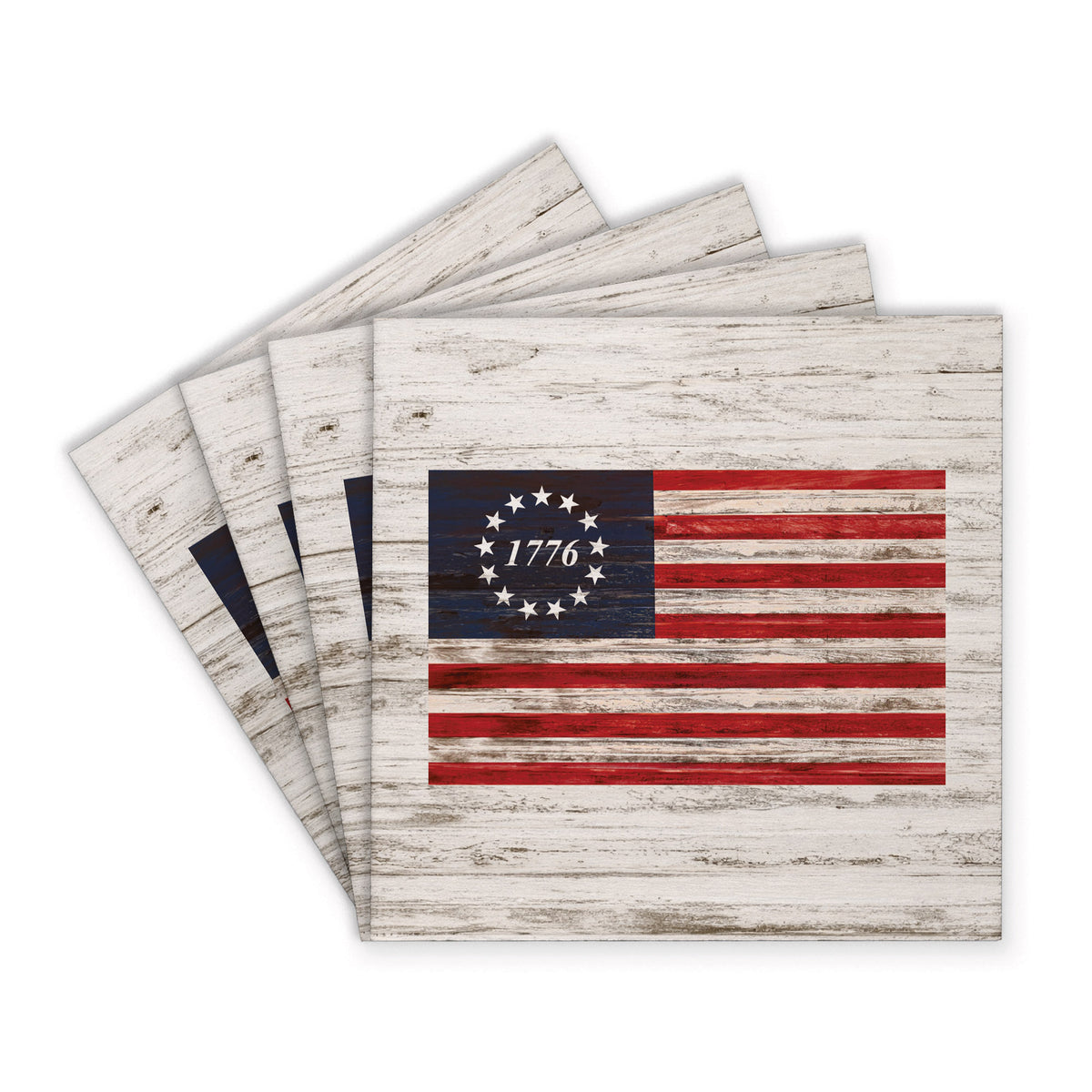 FOV 1776 Coaster Set - White
