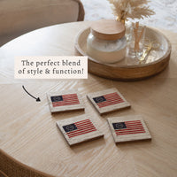 FOV 1776 Coaster Set - White