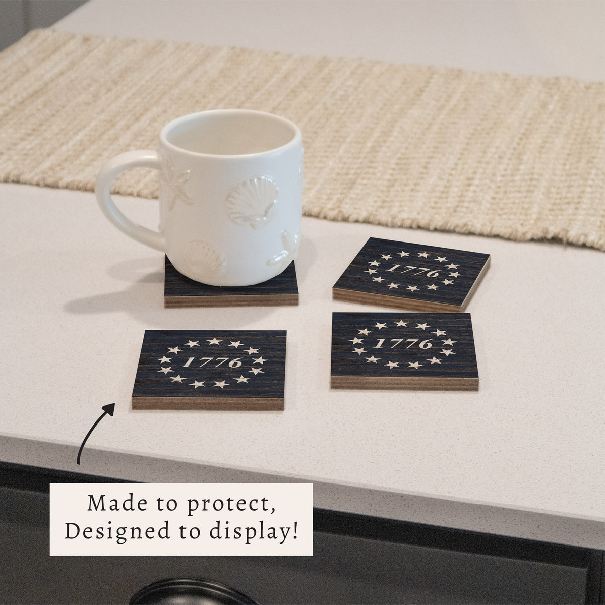FOV 1776 Coaster Set - Blue
