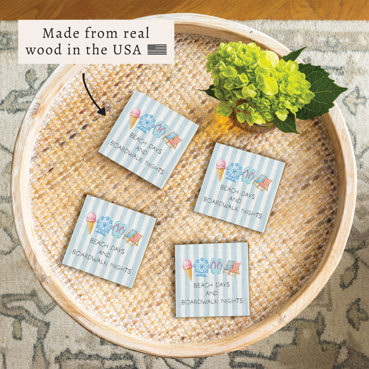Beach Days And Boardwalk Nights Coaster Set