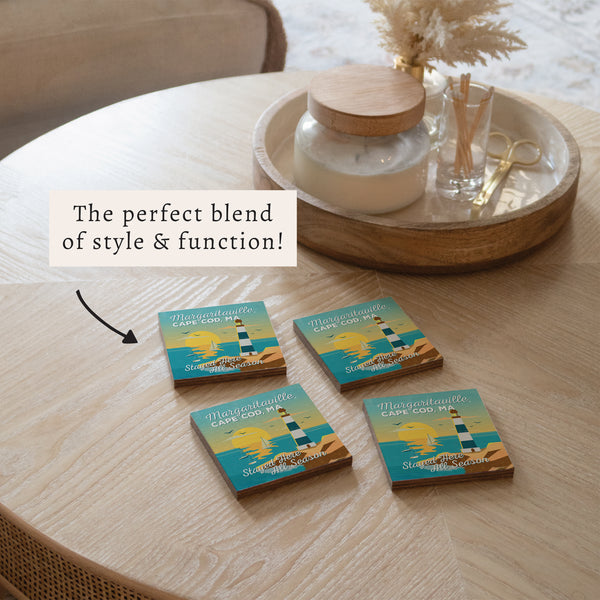 *Cape Cod Stayed Here All Season Coaster Set