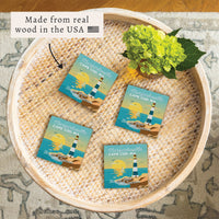 *Cape Cod Stayed Here All Season Coaster Set