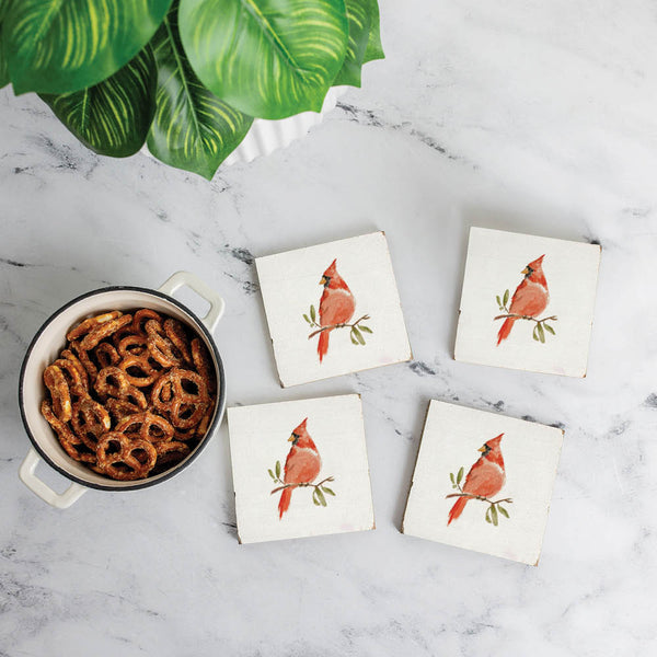 Northern Cardinal Coaster Set