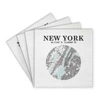 New York Map Art Coaster Set