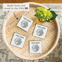 New York Map Art Coaster Set