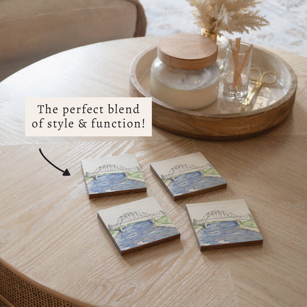 Watercolor Bridge Coaster Set