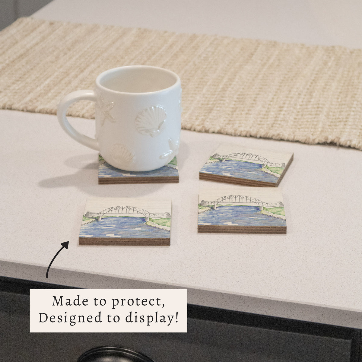 Watercolor Bridge Coaster Set