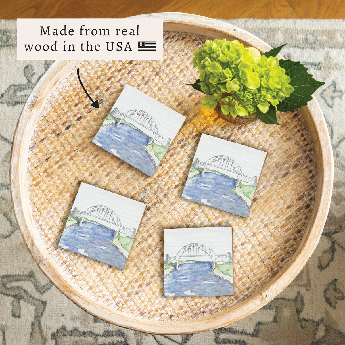 Watercolor Bridge Coaster Set
