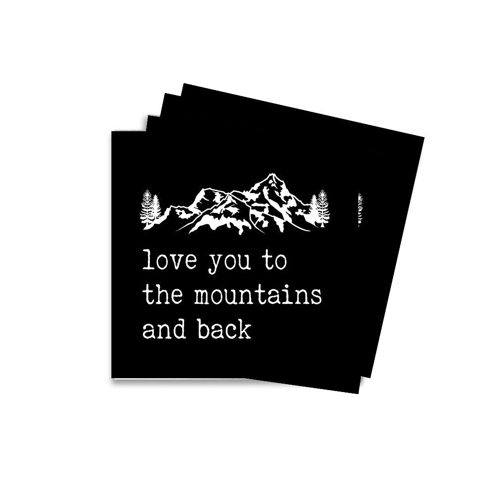 Love You To Mountains And Bank Black Coaster Set